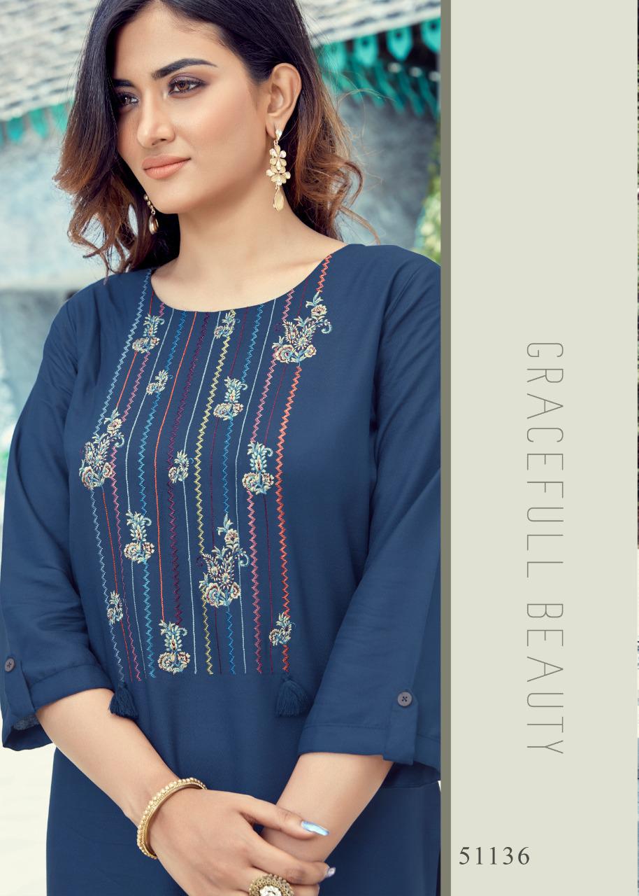 Krishriyaa Blush Ethnic Wear Viscose Rayon Designer Latest Kurti Collection